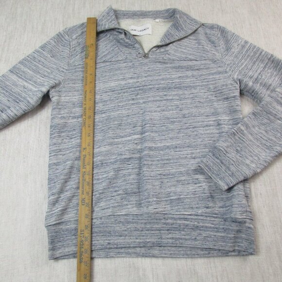 OUR LEGACY Sweatshirt Mens Size 48 Blue Gray Melange Long Sleeve Quater Zip - Picture 8 of 9